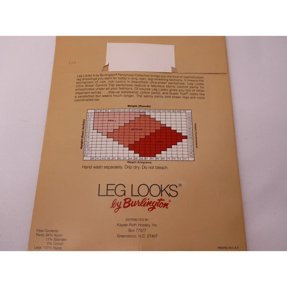 VTG Pantyhose Burlington Ultra Sheer Control Top 366 Leg Looks Crystal Beige M